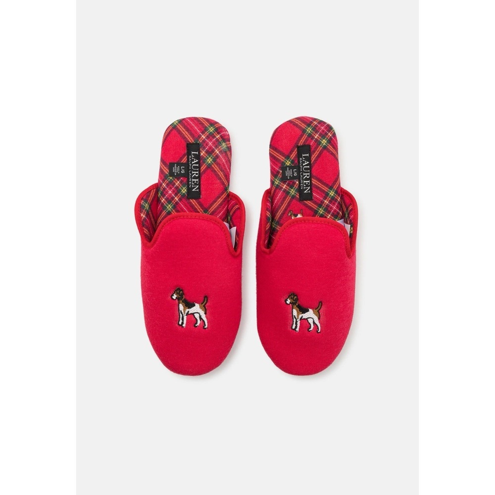 Lauren Ralph Lauren Women's Dog Motif Slippers Size Small 5-6 Brand New